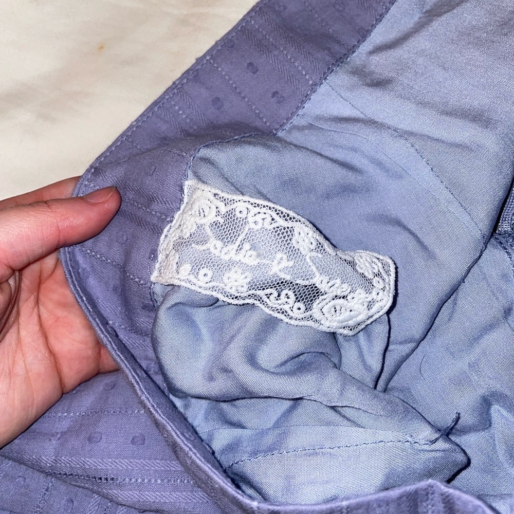 Blue Cotton Patterned Mini Skirt - image 2